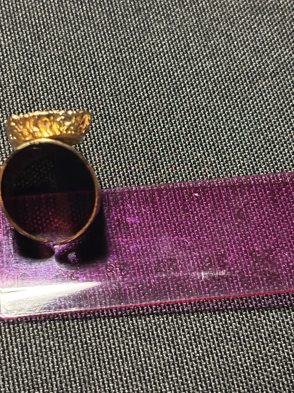 Gold Statement Ring with Cream and Brown Agate | size 6